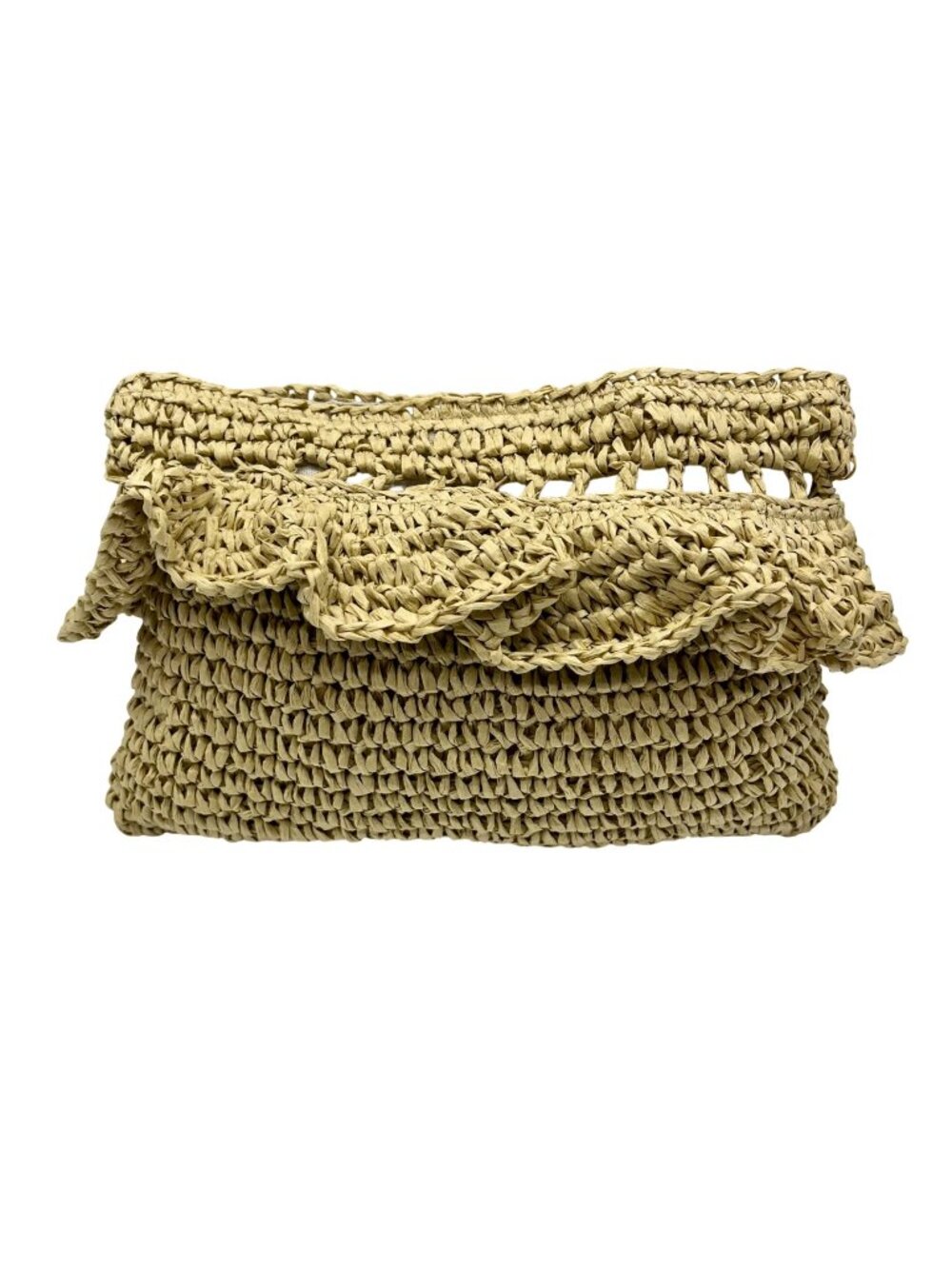 Aqua Gypsy Tan Straw Raffia Crossbody Bag